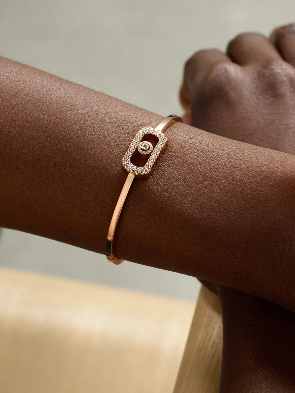 Messika So Move 18-karat Rose Gold Diamond Bracelet, styled view