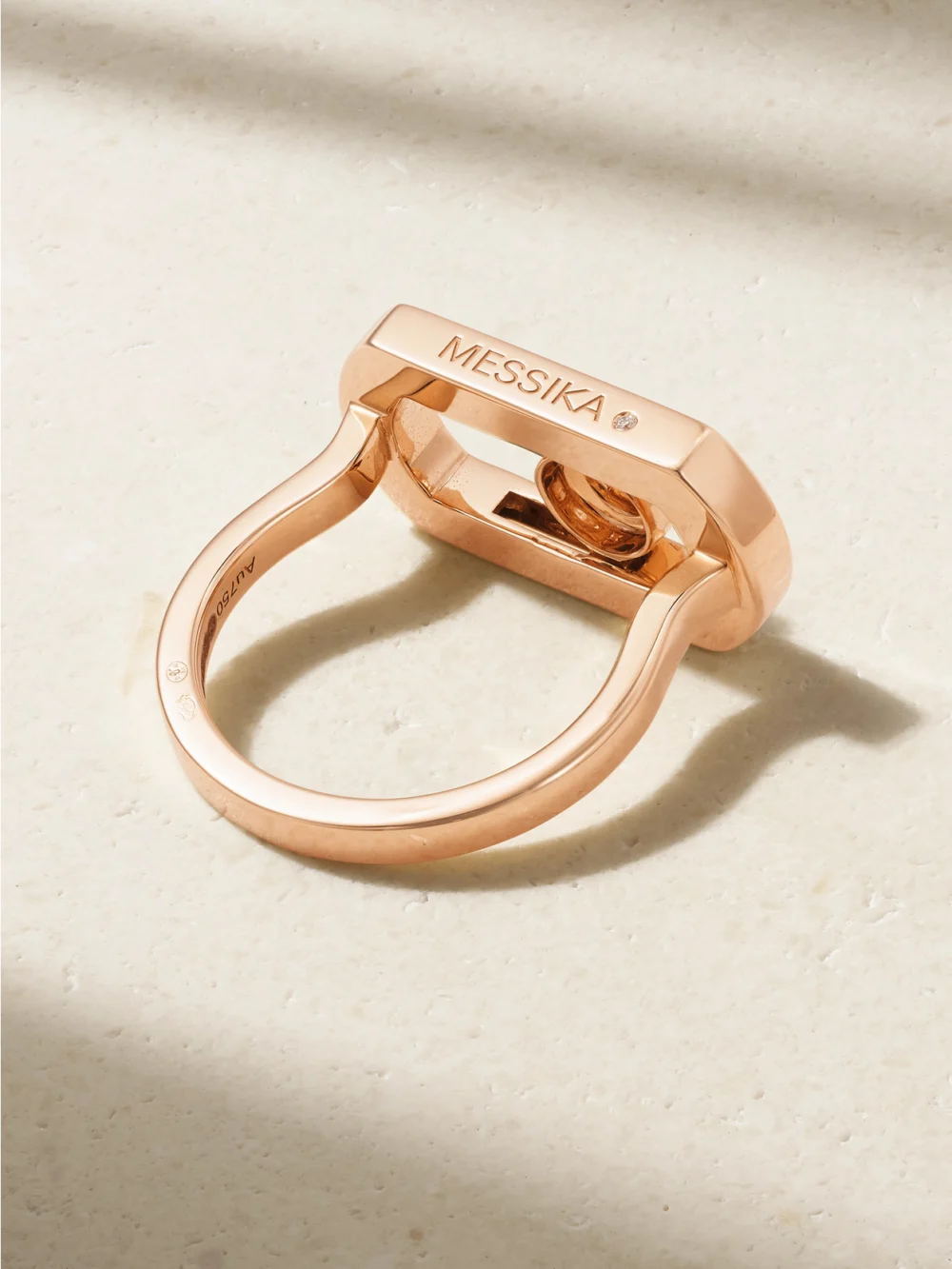 Back view of the Messika So Move 18-karat Rose Gold Diamond Ring