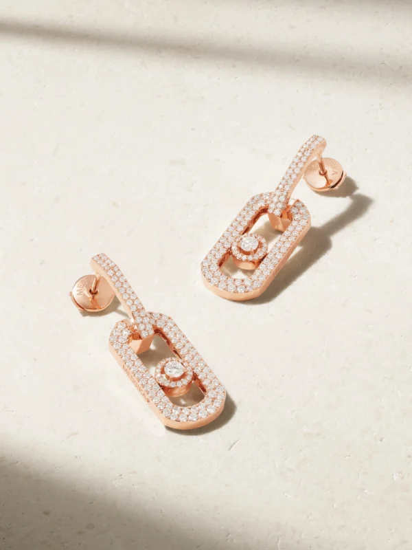Messika So Move Xl 18-karat Rose Gold Diamond Earrings