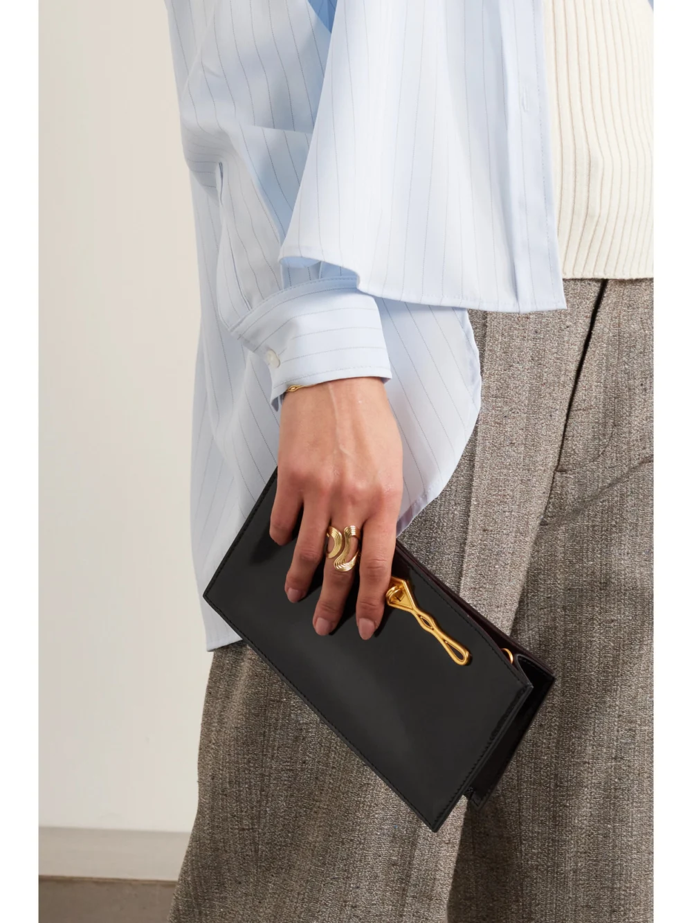 Métier + Fernando Jorge Ease Embellished Glossed-leather Clutch, styled view