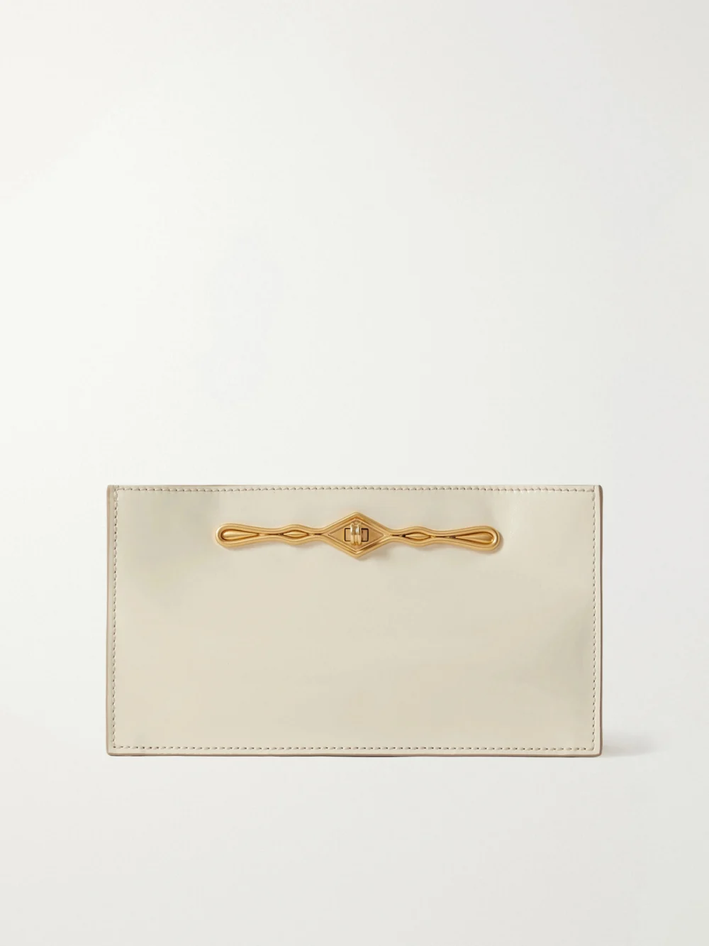 Métier + Fernando Jorge Ease Embellished Glossed-leather Clutch in white