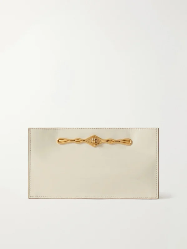 Métier + Fernando Jorge Ease Embellished Glossed-leather Clutch