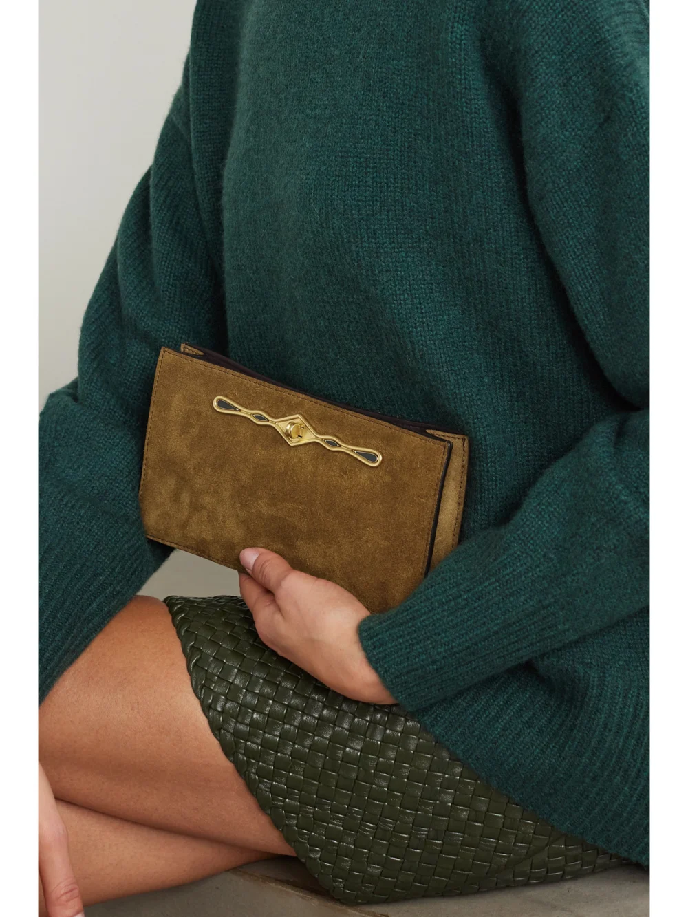 Métier + Fernando Jorge Ease Embellished Suede Clutch, styled view