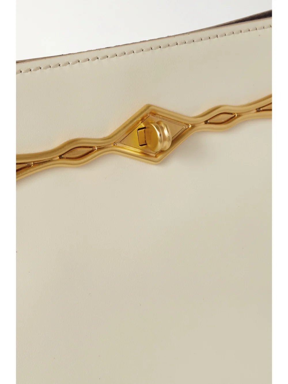 Close-up detail of the Métier + Fernando Jorge Stowaway Embellished Glossed-leather Shoulder Bag