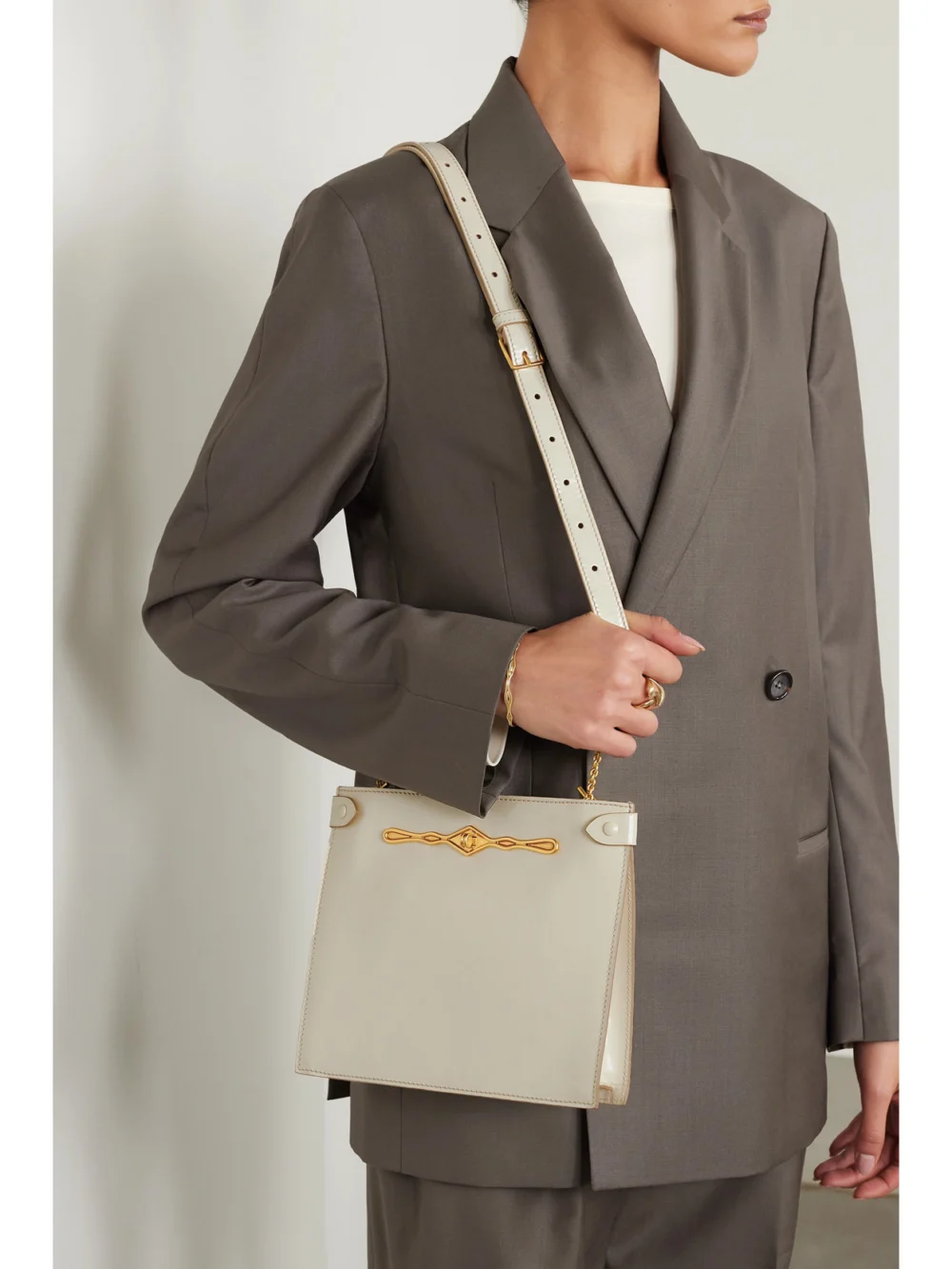 Métier + Fernando Jorge Stowaway Embellished Glossed-leather Shoulder Bag, styled view