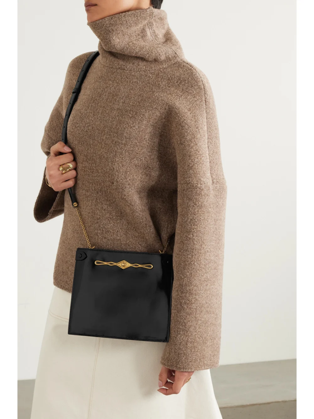 Métier + Fernando Jorge Stowaway Embellished Patent-leather Shoulder Bag, styled view