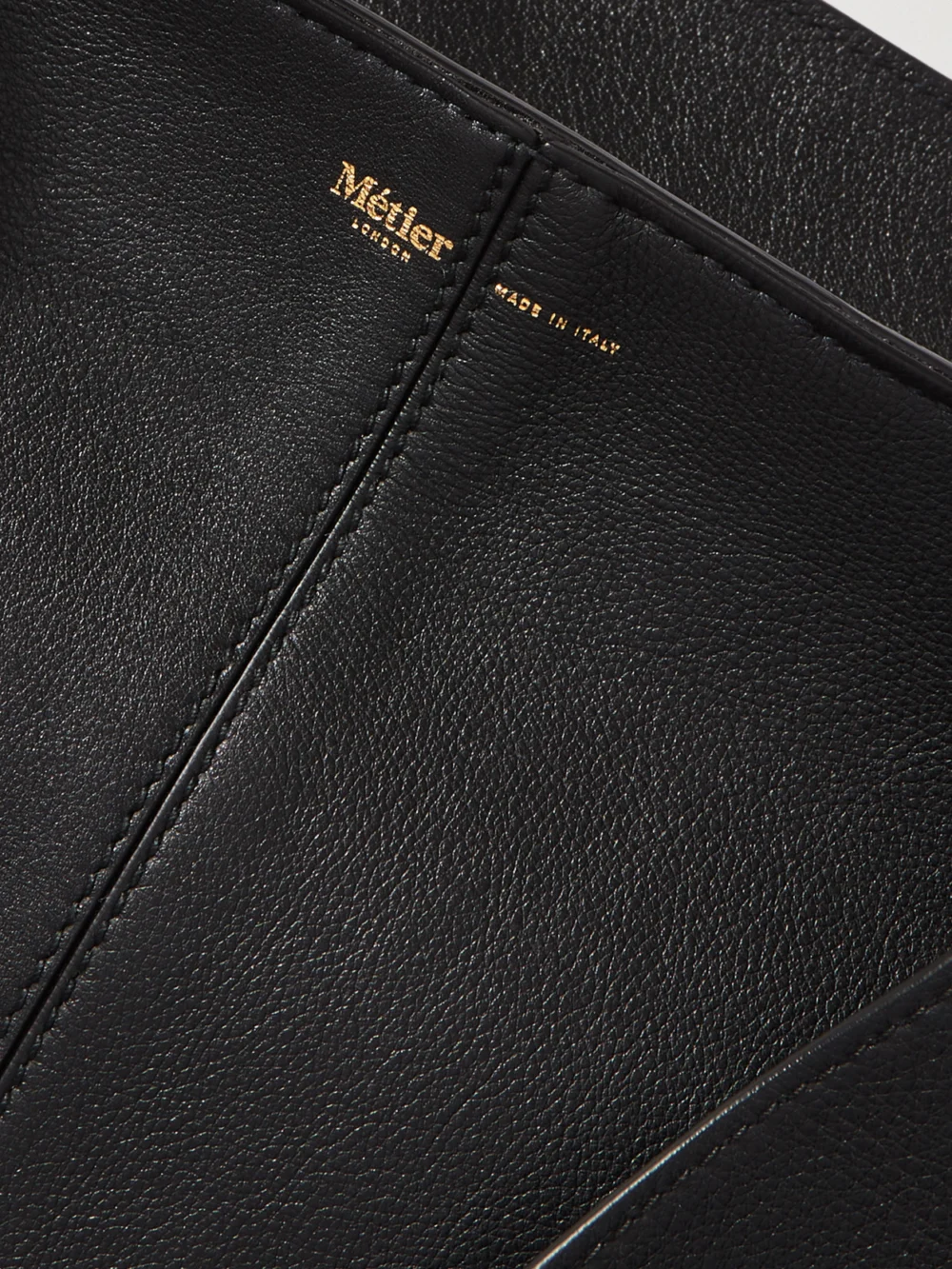 Close-up detail of the Métier Market Weekend Leather Tote