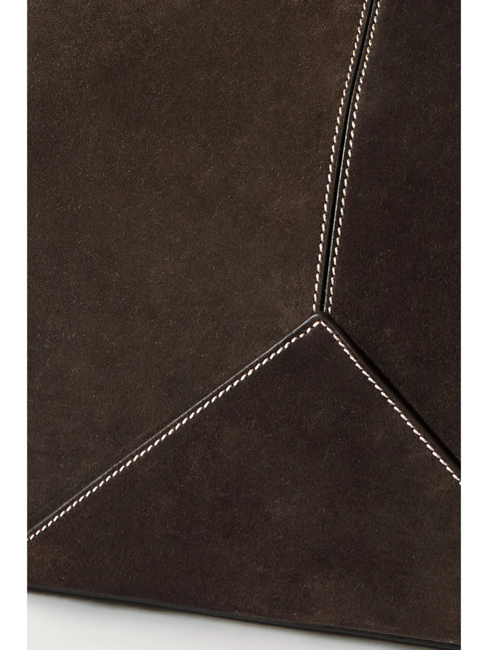 Close-up detail of the Métier Market Weekend Medium Suede Tote
