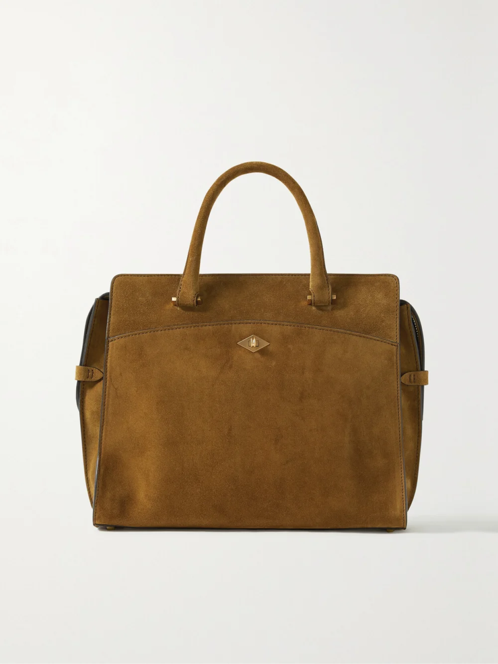 Métier Private Eye Slim Suede Tote in tan