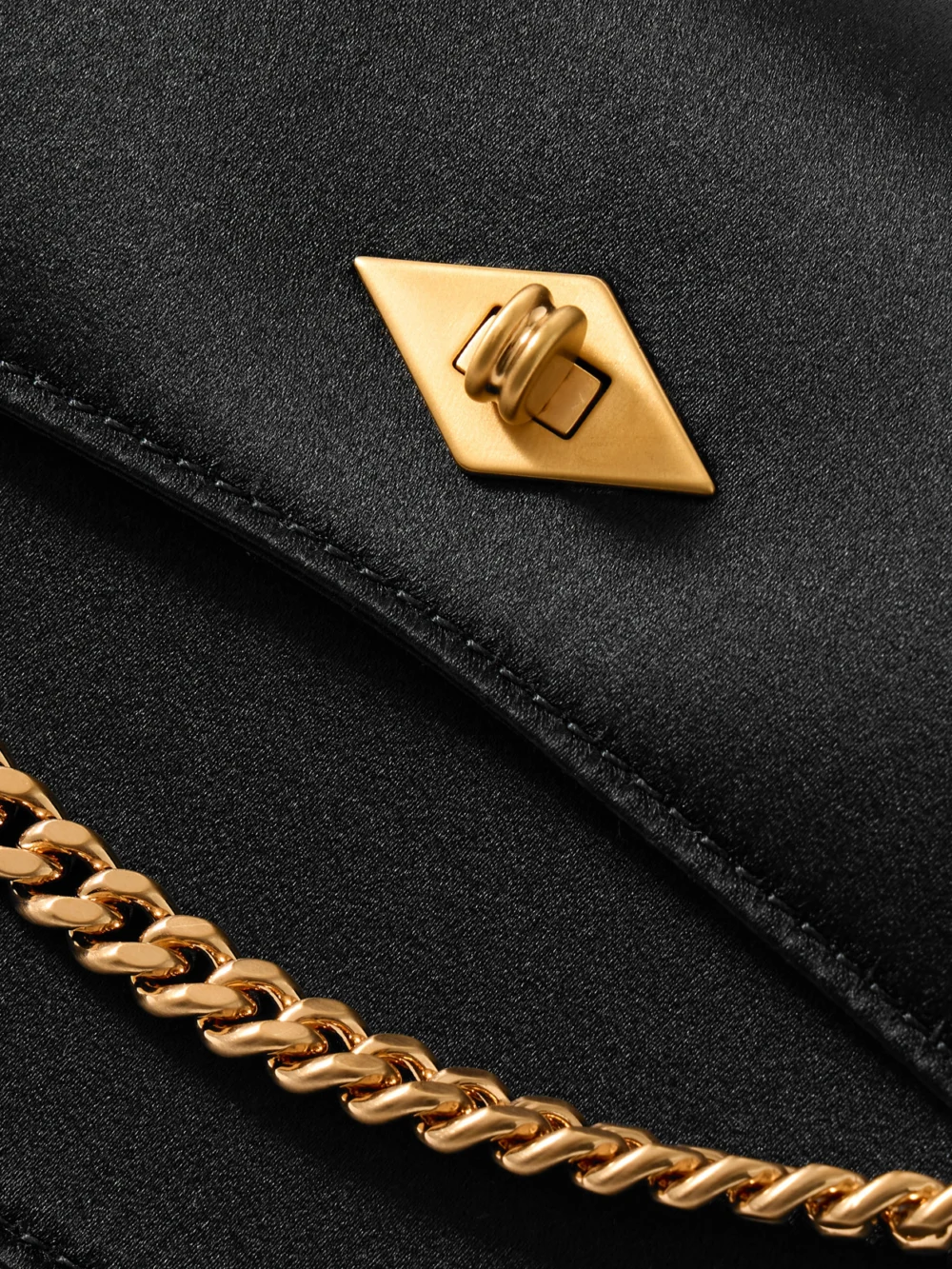 Close-up detail of the Métier Roma Silk-satin Shoulder Bag