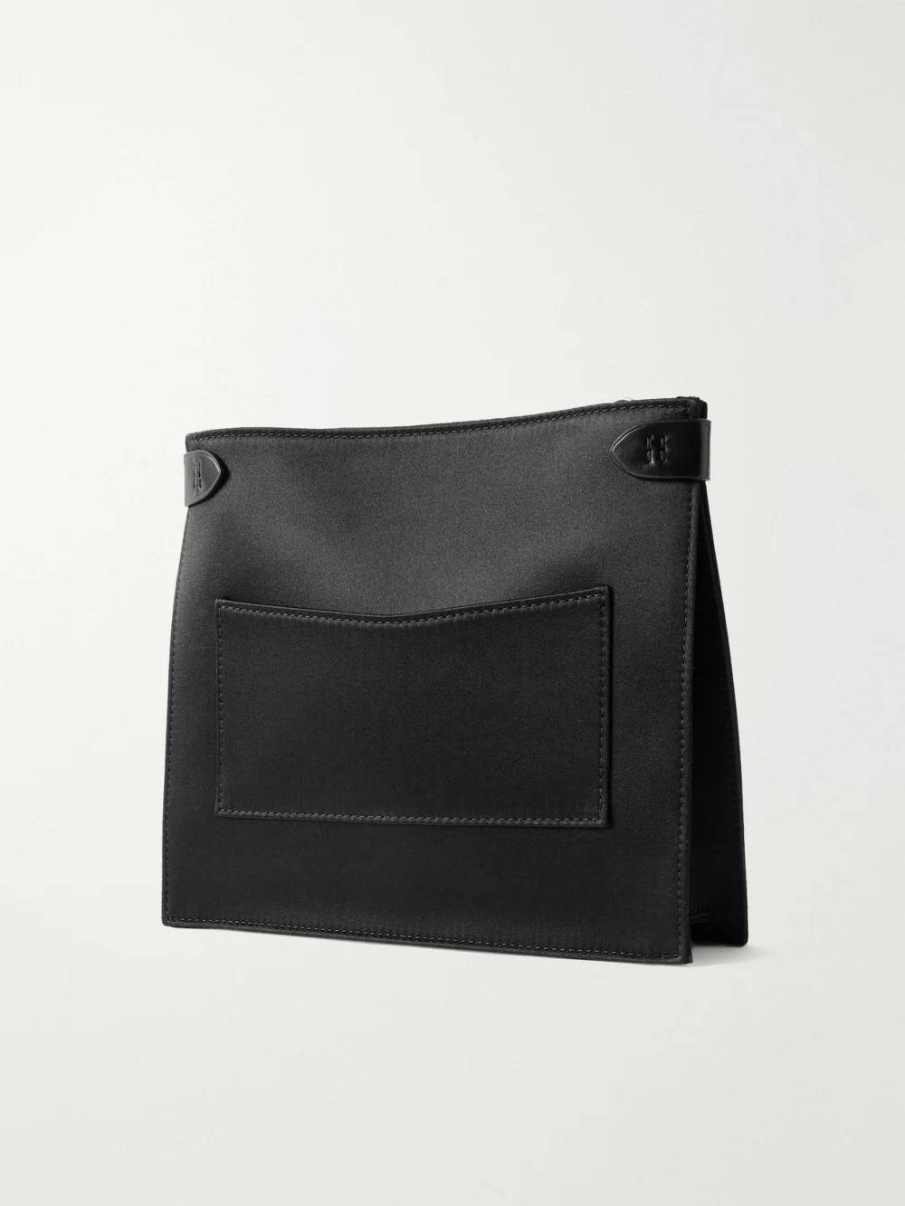 Back view of the Métier Stowaway Leather-trimmed Satin Shoulder Bag