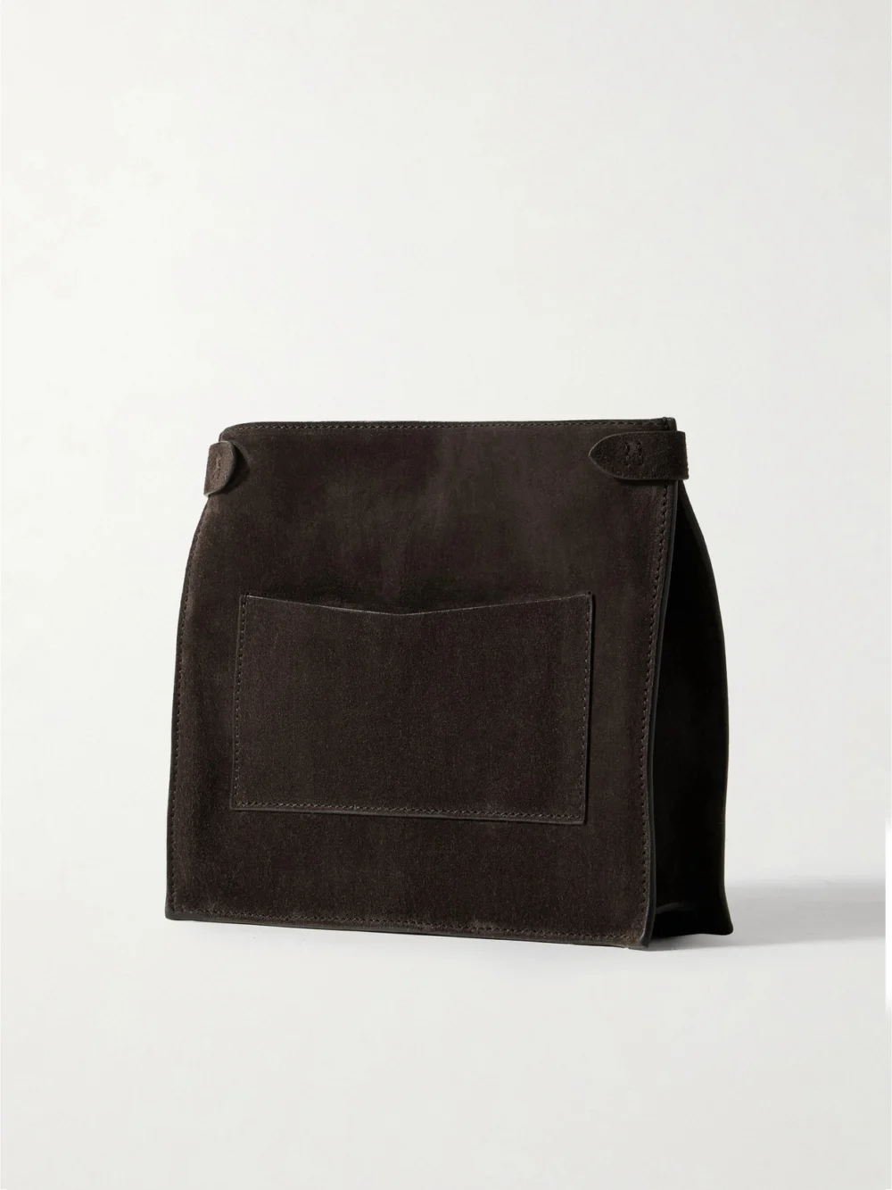 Back view of the Métier Stowaway Suede Shoulder Bag