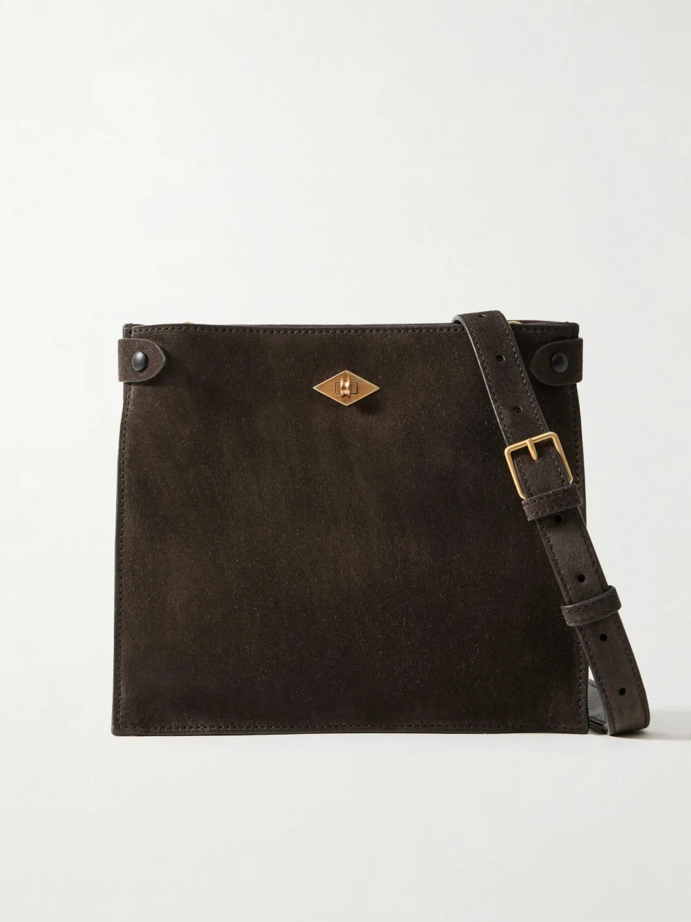 Métier Stowaway Suede Shoulder Bag in chocolate
