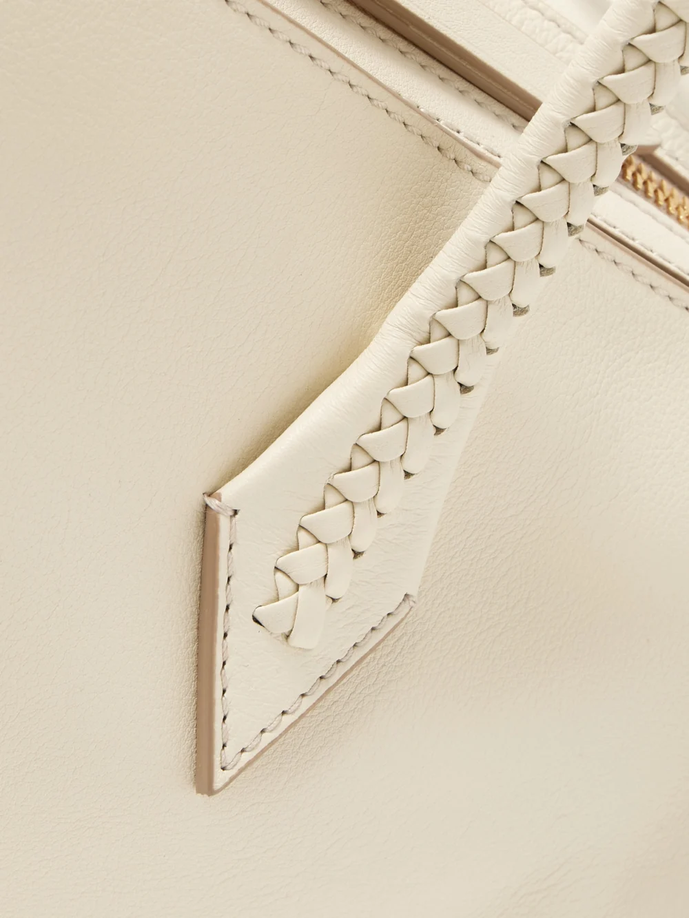 Close-up detail of the Métier Vérité All Day Leather Tote