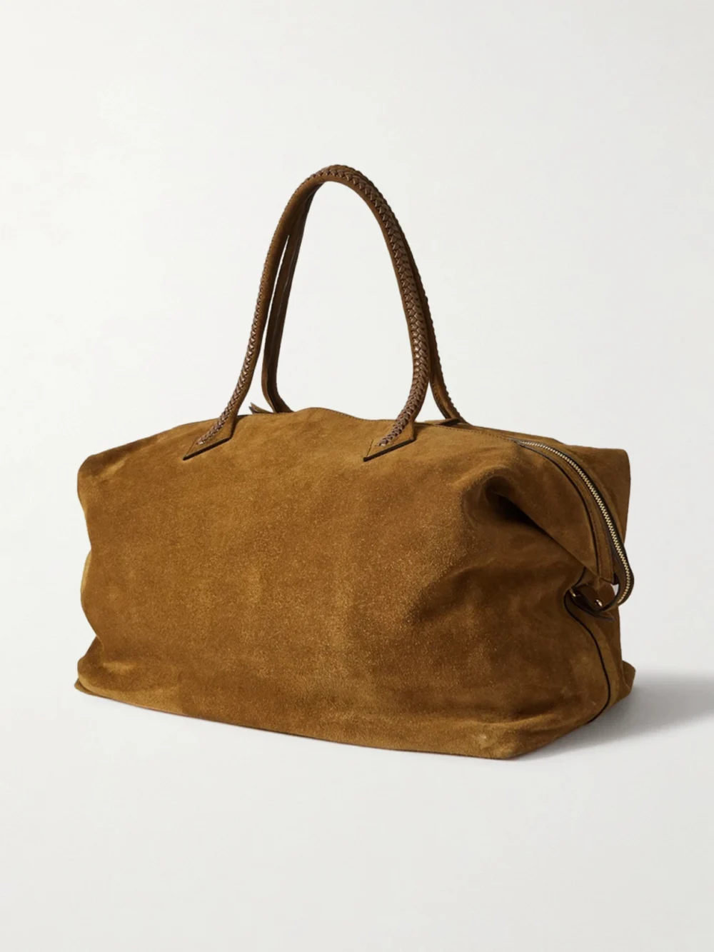 Back view of the Métier Weekend Xl Leather-trimmed Suede Tote