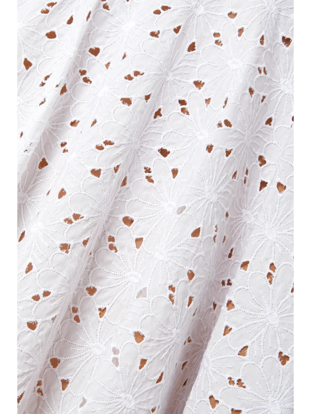 Close-up detail of the Michael Kors Collection Broderie Anglaise Cotton-blend Mini Dress