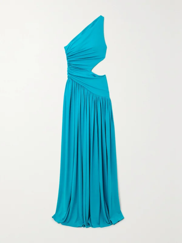 Michael Kors Collection One-shoulder Cutout Gathered Jersey Gown
