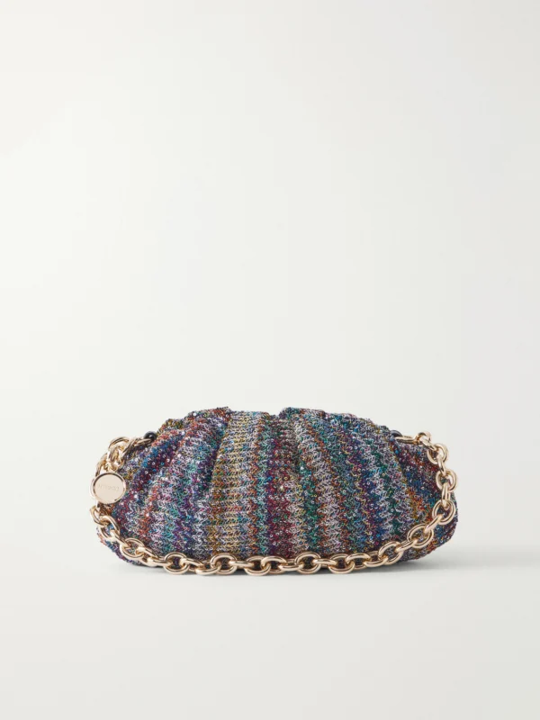 Missoni Caperdoni Sequined Striped Crochet-knit Shoulder Bag