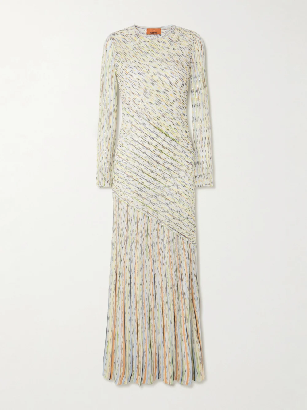 Missoni Draped Striped Sequined Ribbed-knit Maxi Dress in multi