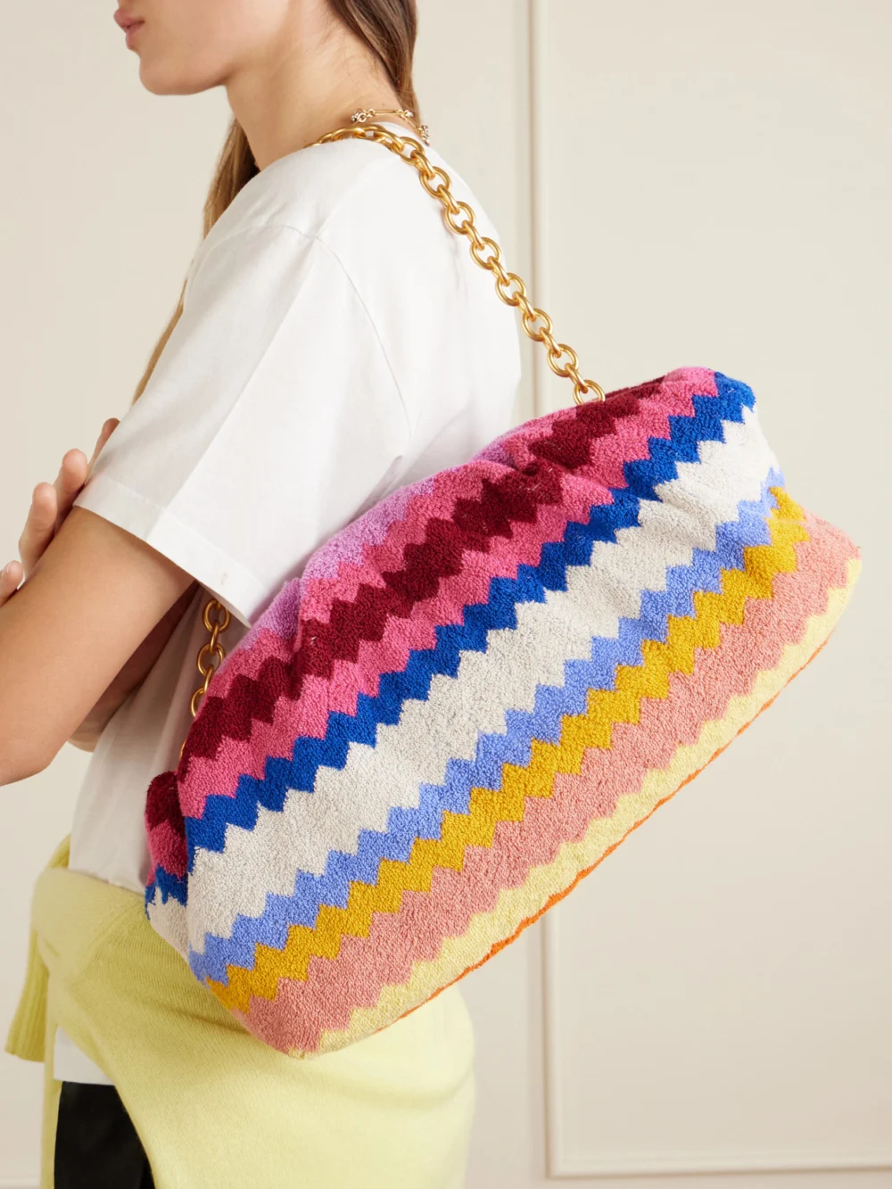 Missoni Large Striped Terry Pouch, styled view