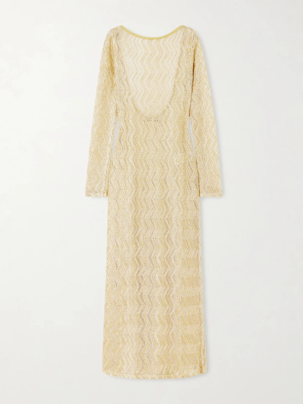 Missoni Mare Open-back Metallic Crochet-knit Maxi Dress in gold