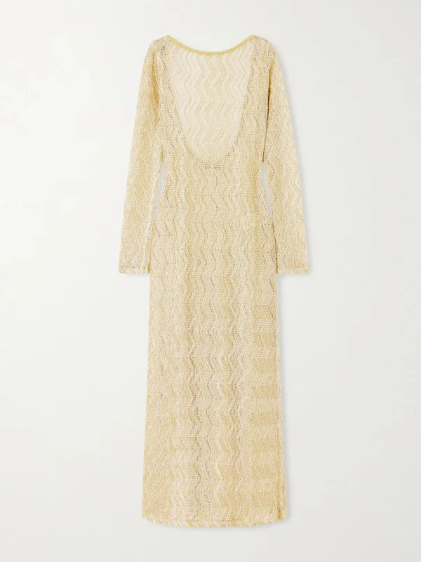 Missoni Mare Open-back Metallic Crochet-knit Maxi Dress