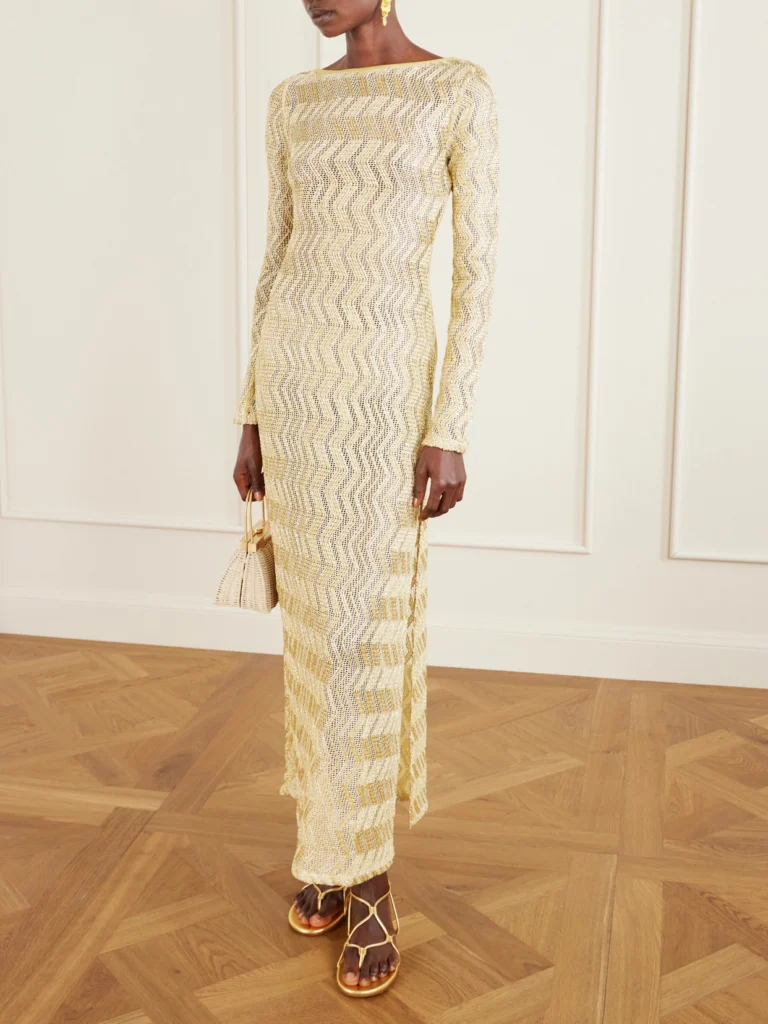 Missoni Mare Open-back Metallic Crochet-knit Maxi Dress