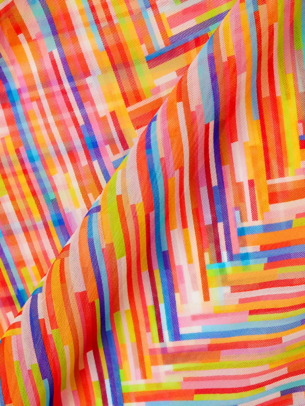 Close-up detail of the Missoni Mare Printed Stretch-tulle Mini Dress
