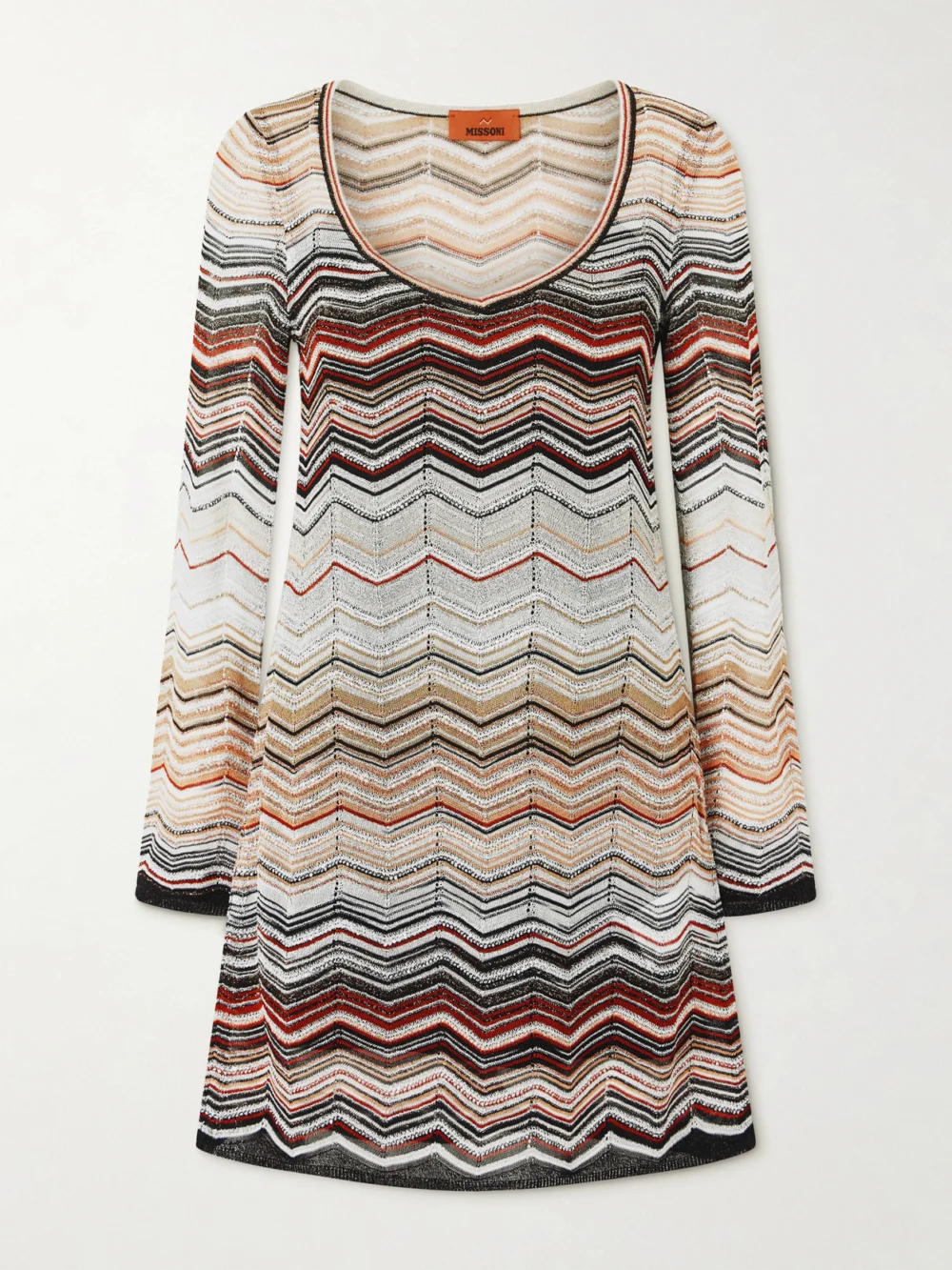 Missoni Mare Sequin-embellished Striped Metallic Crochet-knit Mini Dress in it40