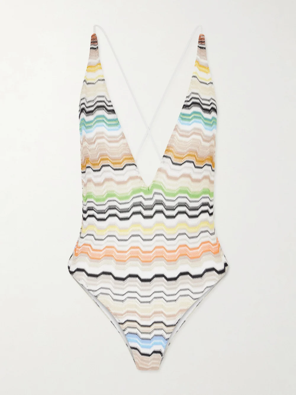 Missoni Mare Striped Crochet-knit Swimsuit in multi