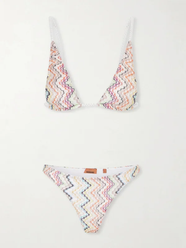 Missoni Mare Striped Metallic Triangle Bikini