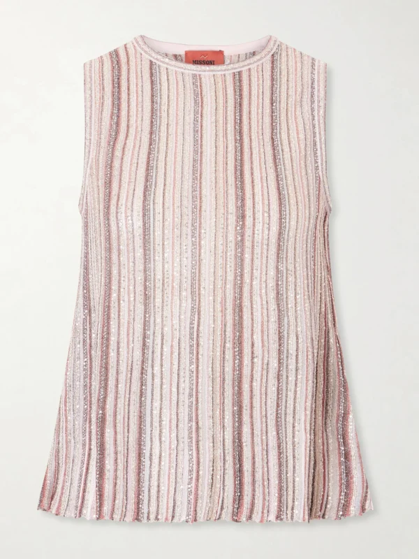 Missoni Metallic Crochet-knit Tank Top