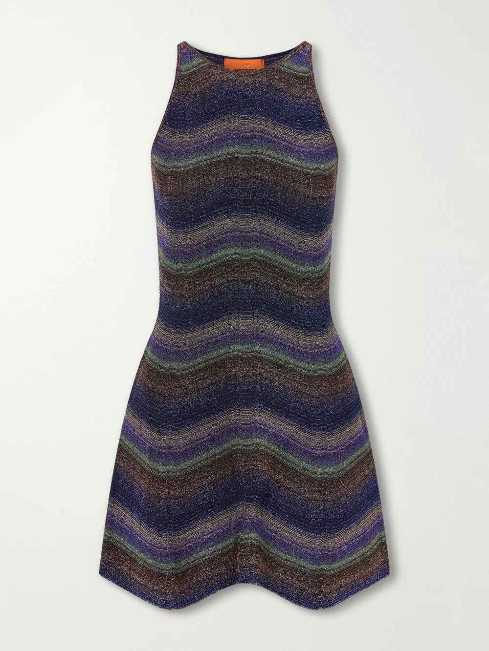 Missoni Metallic Striped Crochet-knit Mini Dress in multi