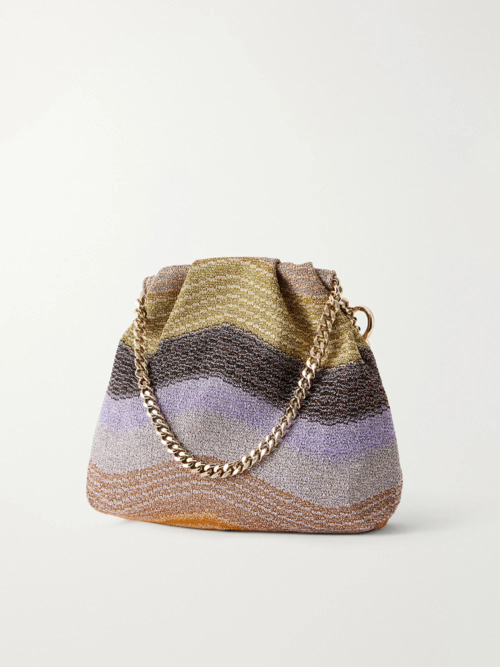 Back view of the Missoni Raschel Striped Crochet-knit Shoulder Bag