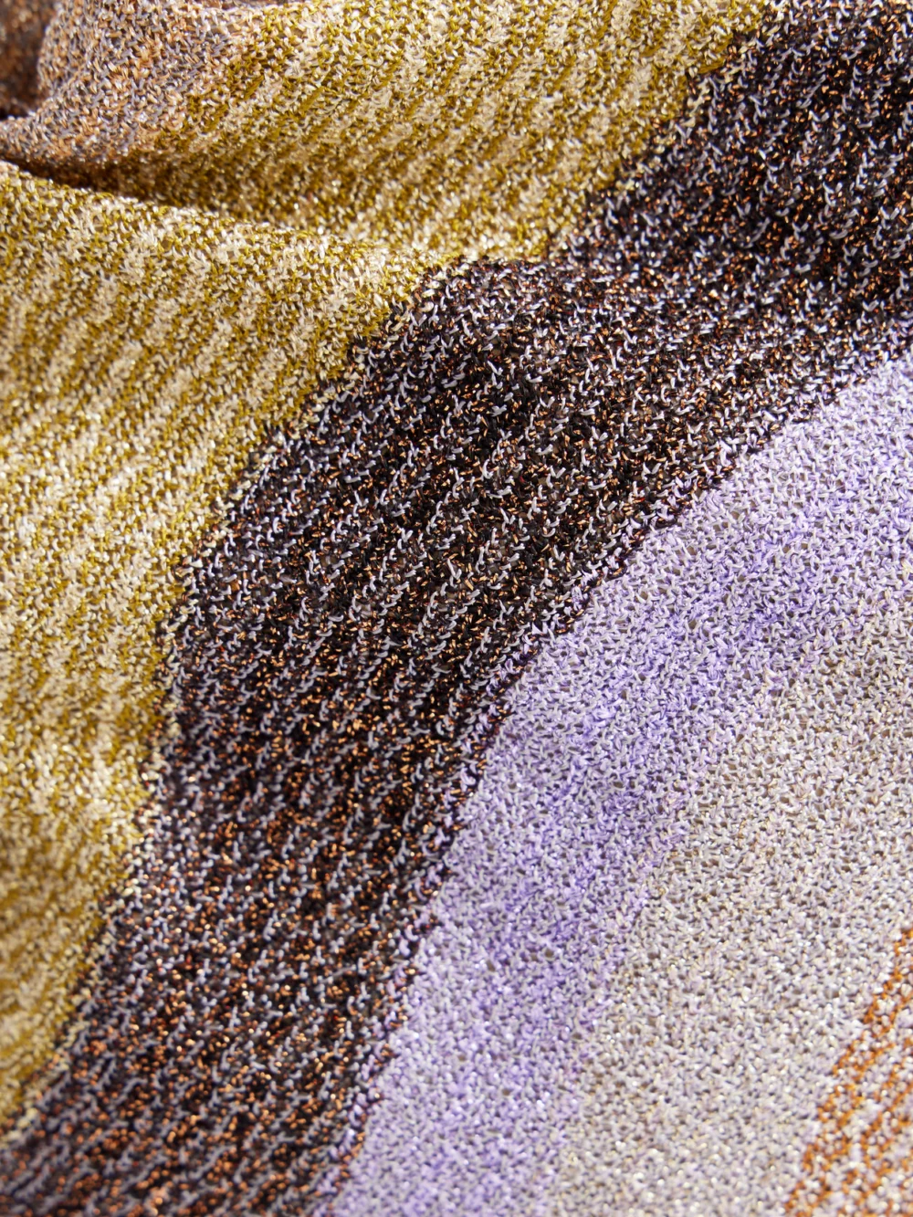 Close-up detail of the Missoni Raschel Striped Crochet-knit Shoulder Bag