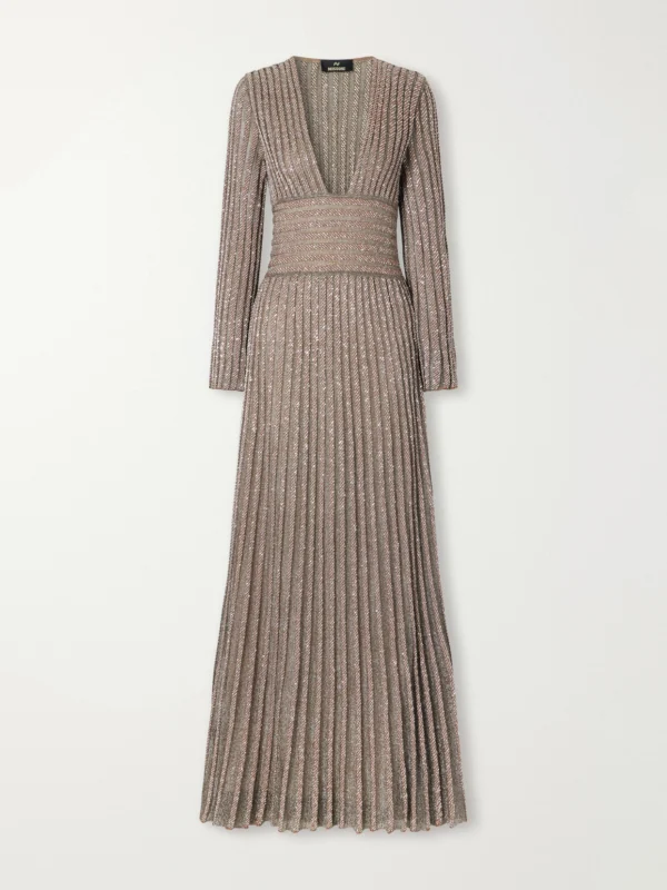 Missoni Ribbed Metallic Crochet-knit Maxi Dress