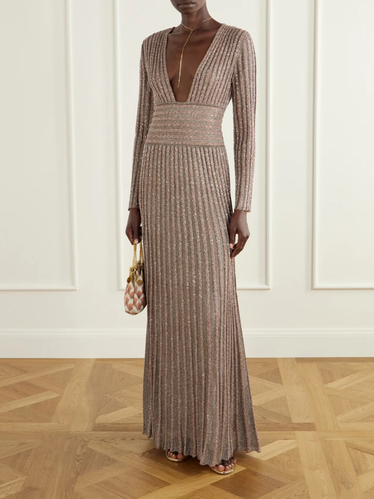 Missoni Ribbed Metallic Crochet-knit Maxi Dress