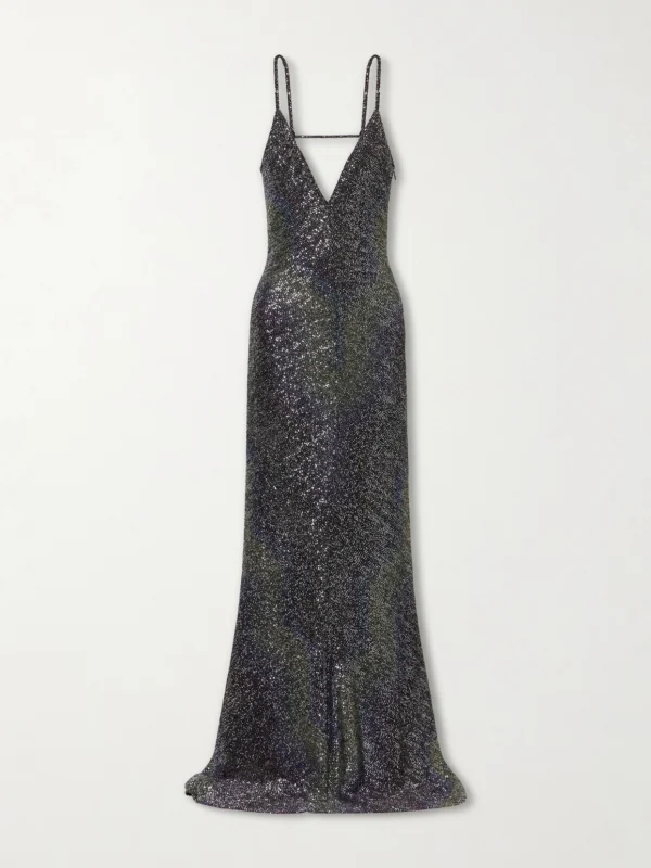Missoni Sequin-embellished Metallic Crochet-knit Maxi Dress