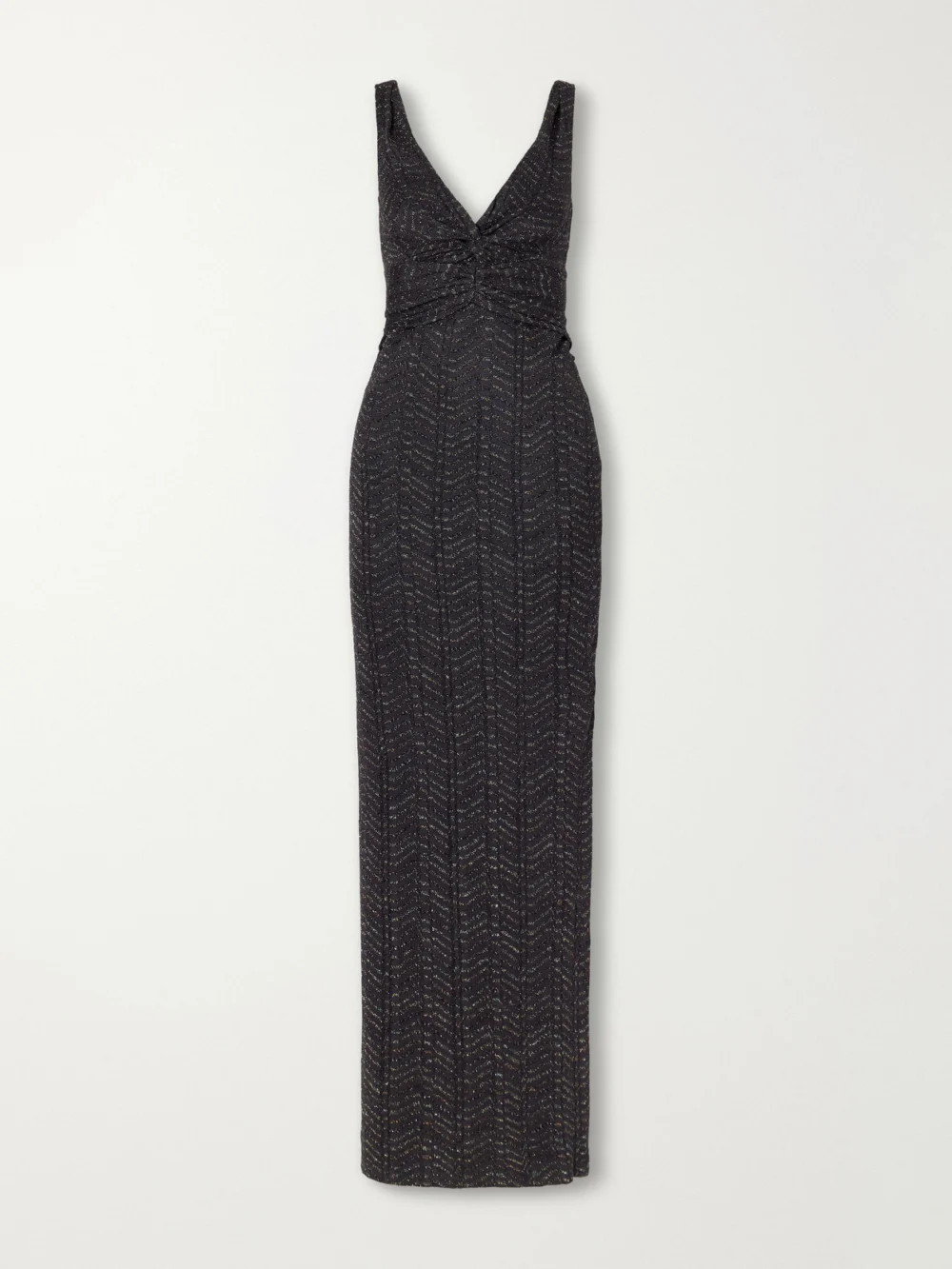 Missoni Striped Crochet Crochet-knit Maxi Dress in dark gray
