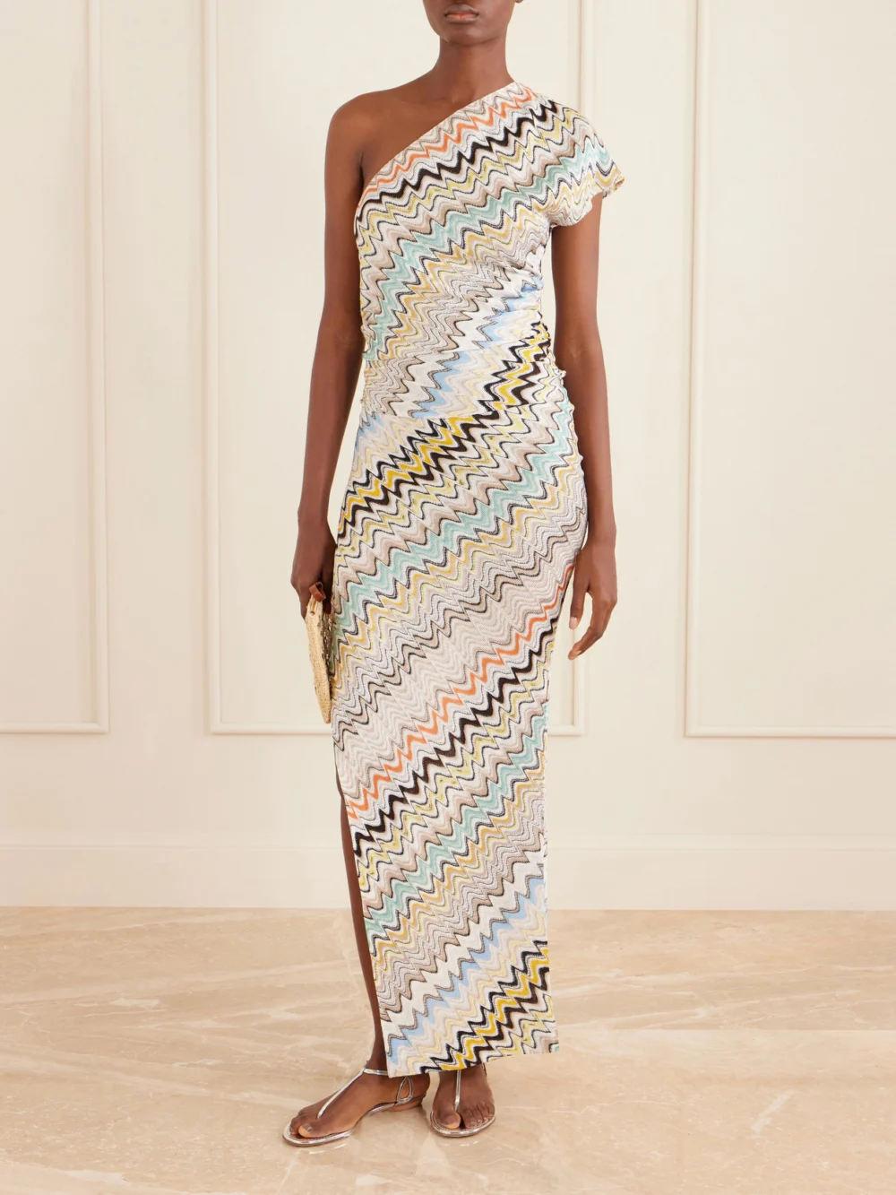 Missoni Striped Crochet-knit Maxi Dress, worn by a model