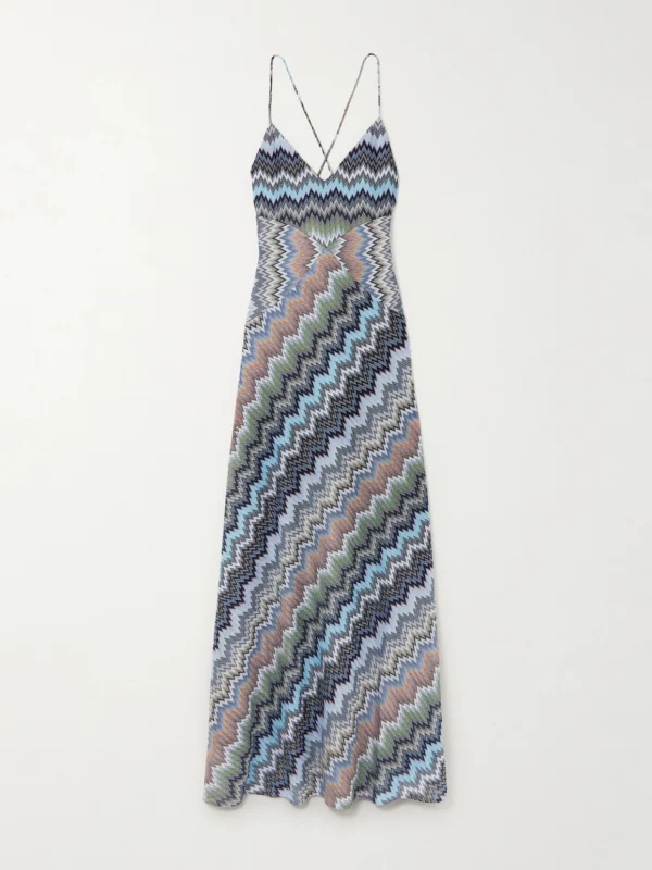 Missoni Striped Crochet-knit Maxi Dress