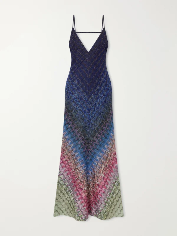 Missoni Striped Crochet-knit Maxi Dress