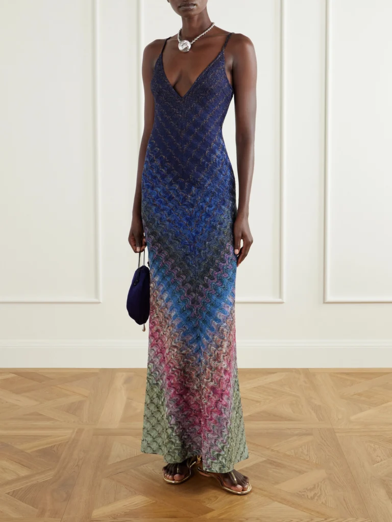 Missoni Striped Crochet-knit Maxi Dress