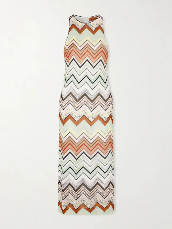 Missoni Striped Crochet-knit Midi Dress