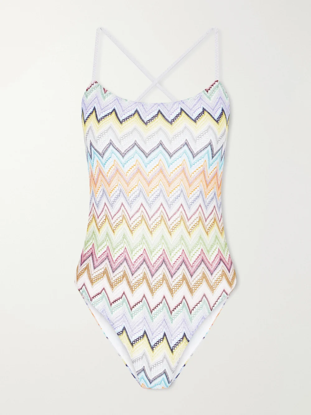 Missoni Striped Crochet-knit Swimsuit in multi