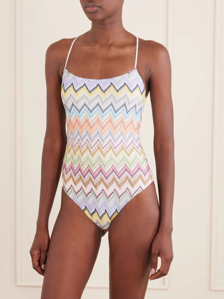 Missoni Striped Crochet-knit Swimsuit