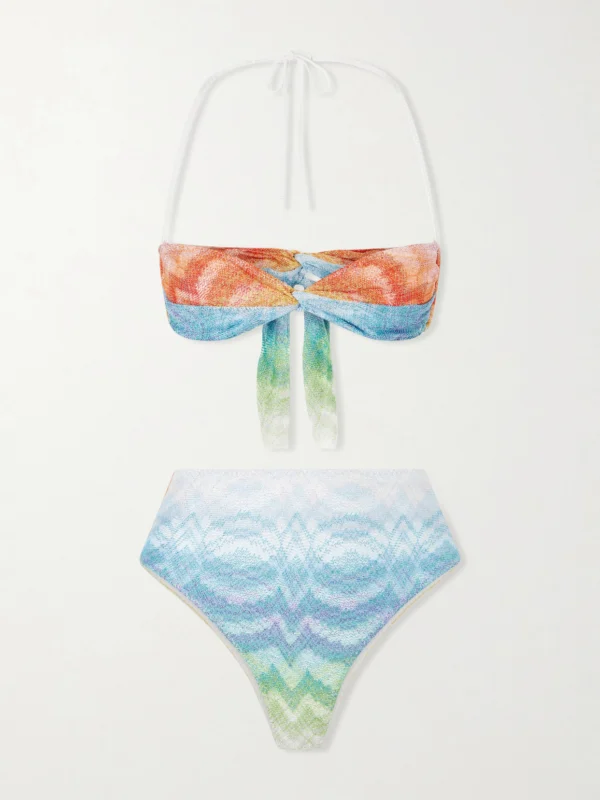 Missoni Striped Crochet-knit Triangle Bikini