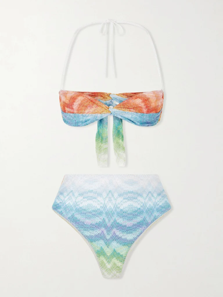 Missoni Striped Crochet-knit Triangle Bikini