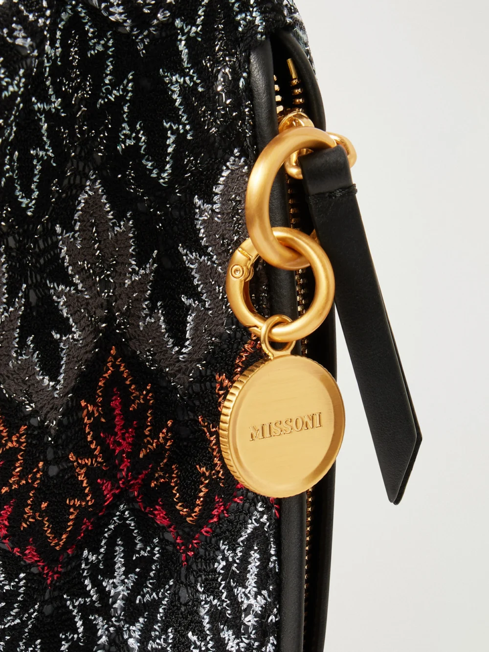 Close-up detail of the Missoni Striped Lurex Shoulder Bag