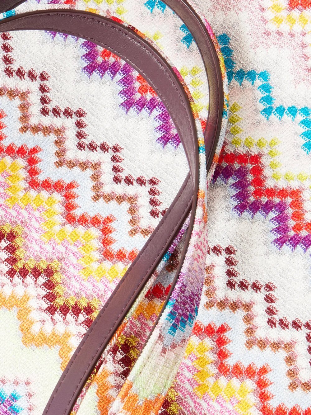 Close-up detail of the Missoni Striped Lurex Tote
